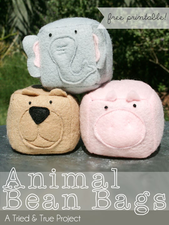 Animal Bean Bags Tutorial & Free Printable | A Tried & True Project