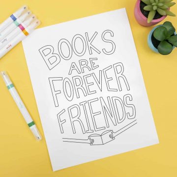 Books Are Forever Friends Coloring Page