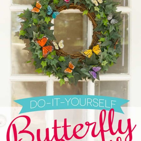 Make this colorful Spring Butterfly Wreath DIY to welcome your guests! Super easy and able to withstand all types of weather!