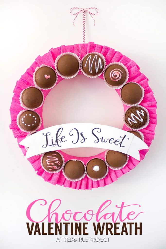 Life is sweet with this Chocolate Valentine's Day Wreath