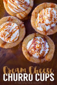 Try this delicious spin on a classic festival food! These Cream Cheese Frosted Churro Cups are a breeze to make and even better to eat!