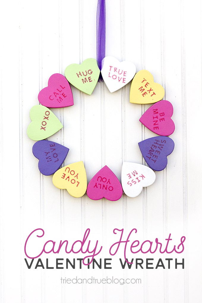 Candy Hearts Valentine's Day Wreath - Celebrate the holiday with this sweet wreath!