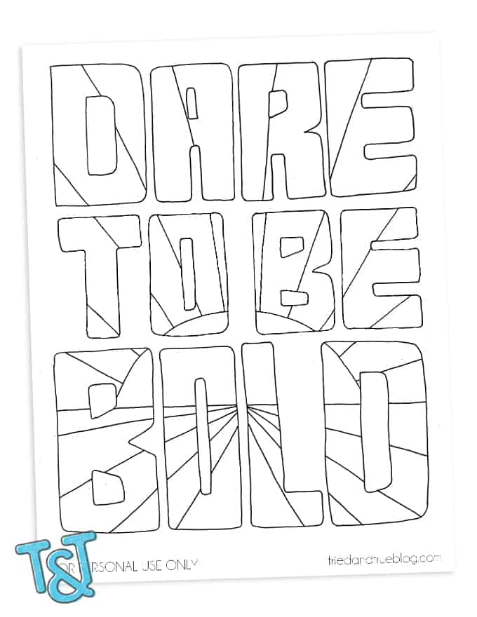 Be Brave Free Coloring Page - Printable