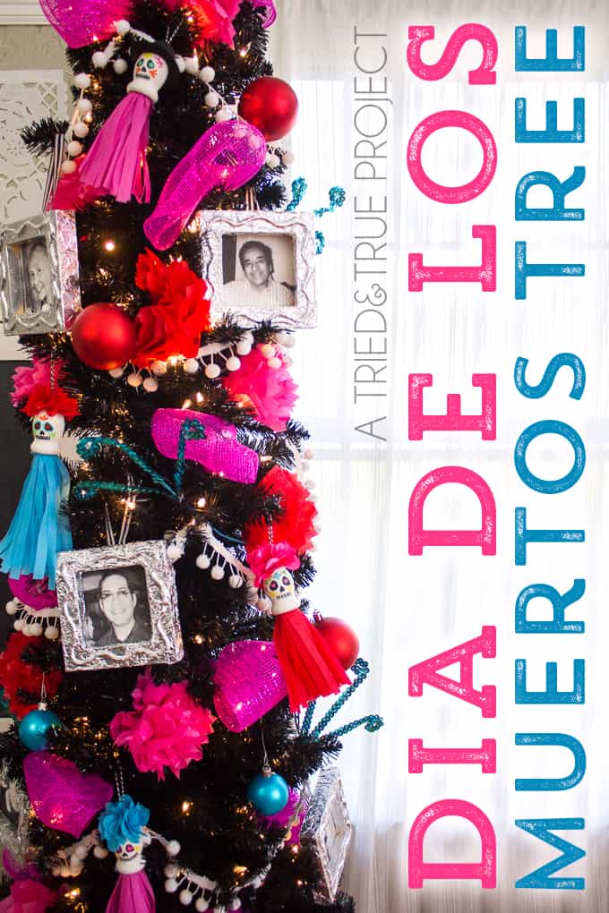 This bright and festive Dia de los Muertos Tree is the perfect way to remember your loved ones! Includes instructions on how to make custom ornaments.