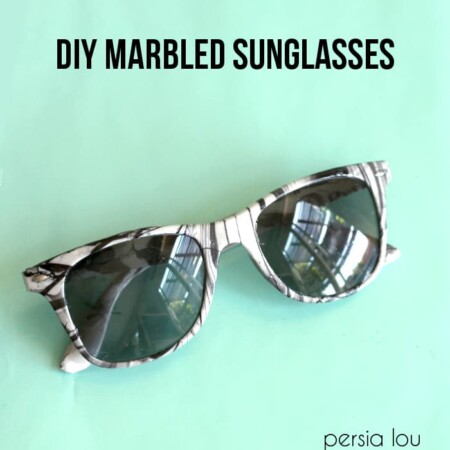 Update an old Summer accessory with this easy tutorial for DIY Marbled Sunglasses written by Persia Lou for Tried & True