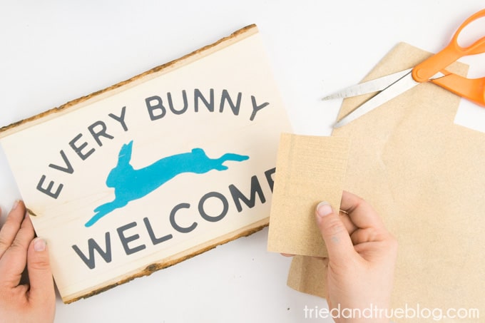 "Every Bunny Welcome" Easter Vintage Sign - Sand