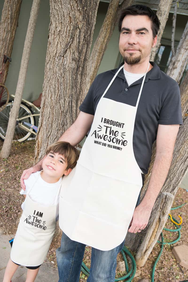 Father's Day Matching Apron Set - Father & Son