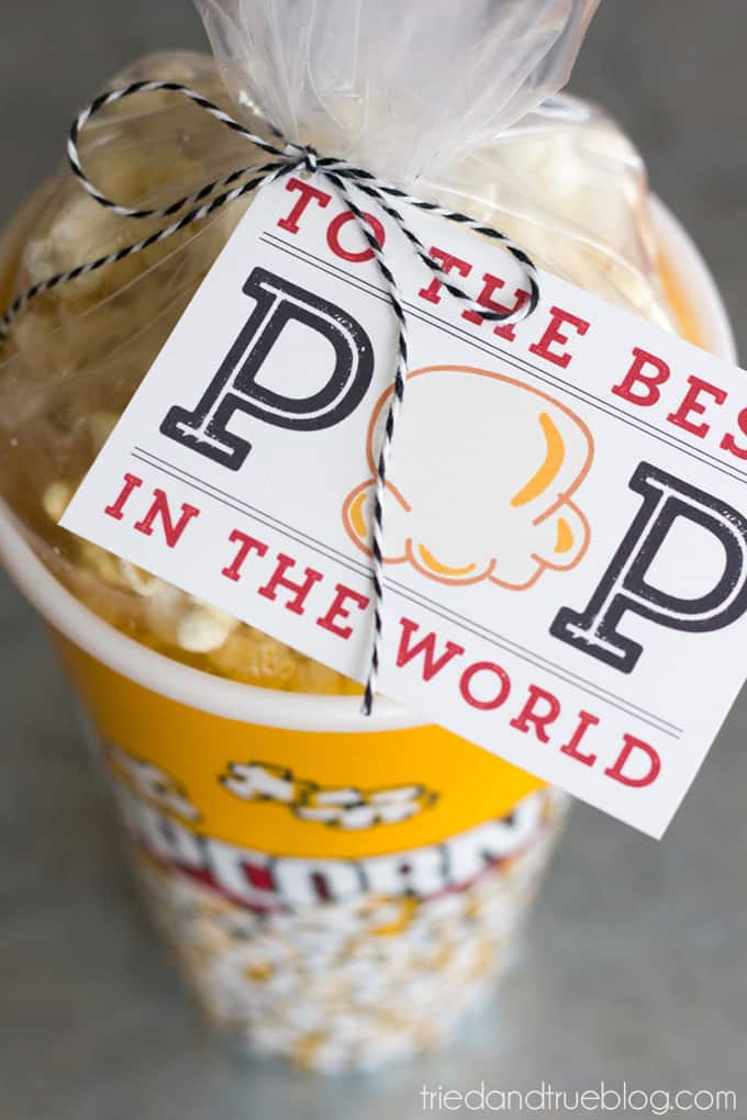 Easy Popcorn Gift for Father's Day - Label