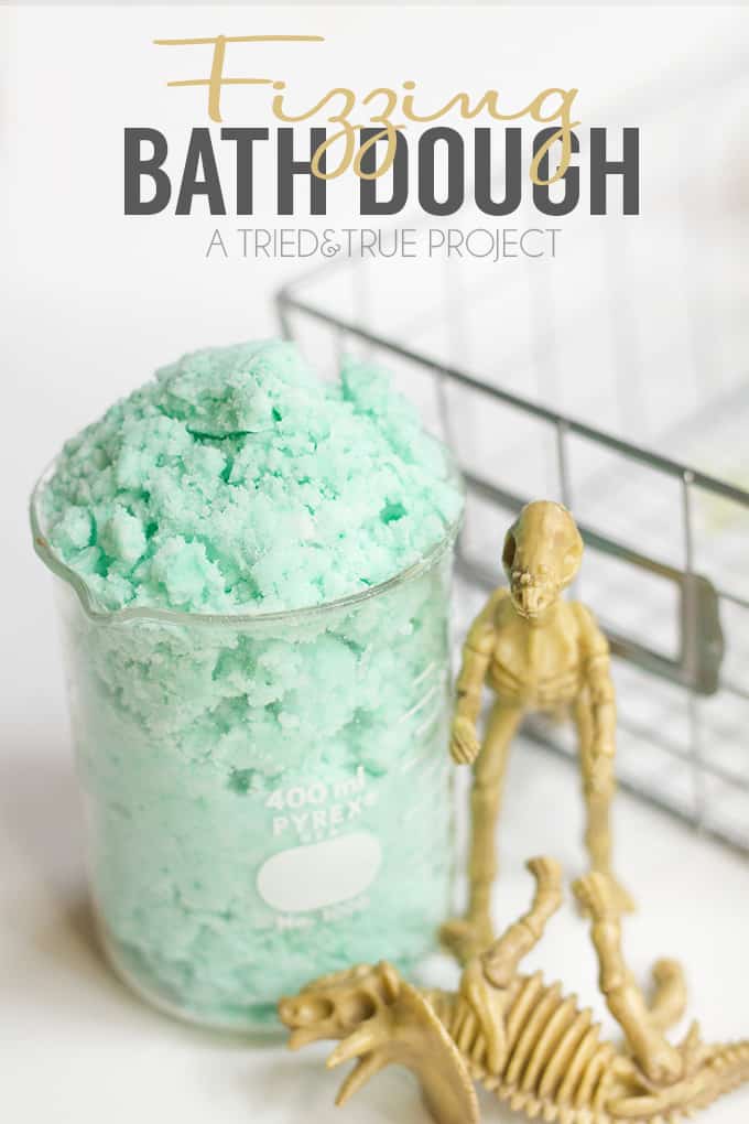 Make bath time fun with this Fizzing Bath Dough made with just three simple ingredients! | triedandtrueblog.com