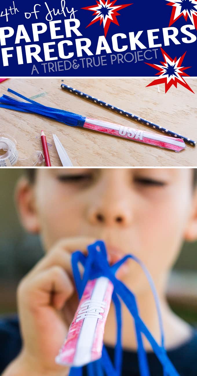 These 4th of July Paper Firecrackers for kids are super easy to make in just minutes!