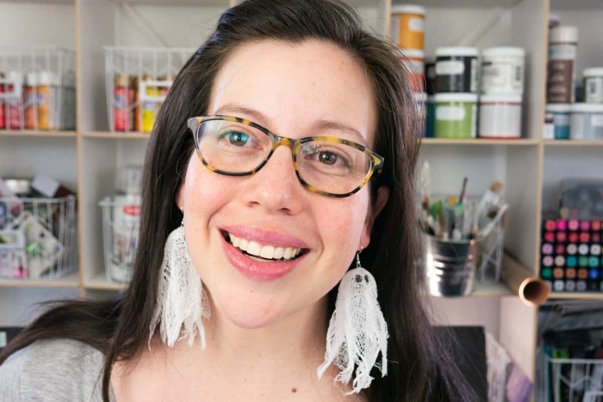 Woman wearing Halloween Cheesecloth Ghost DIY Earrings