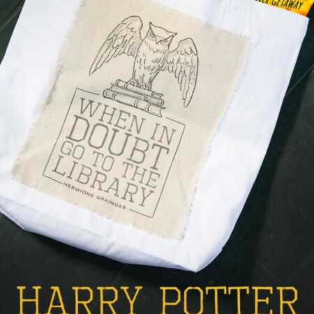 Making this Harry Potter Library Bag is super easy with the free printable included in this tutorial!
