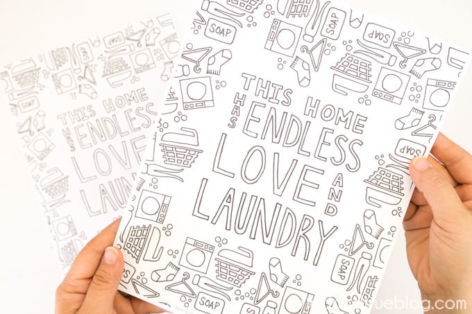 Love and Laundry Coloring - Free Printable