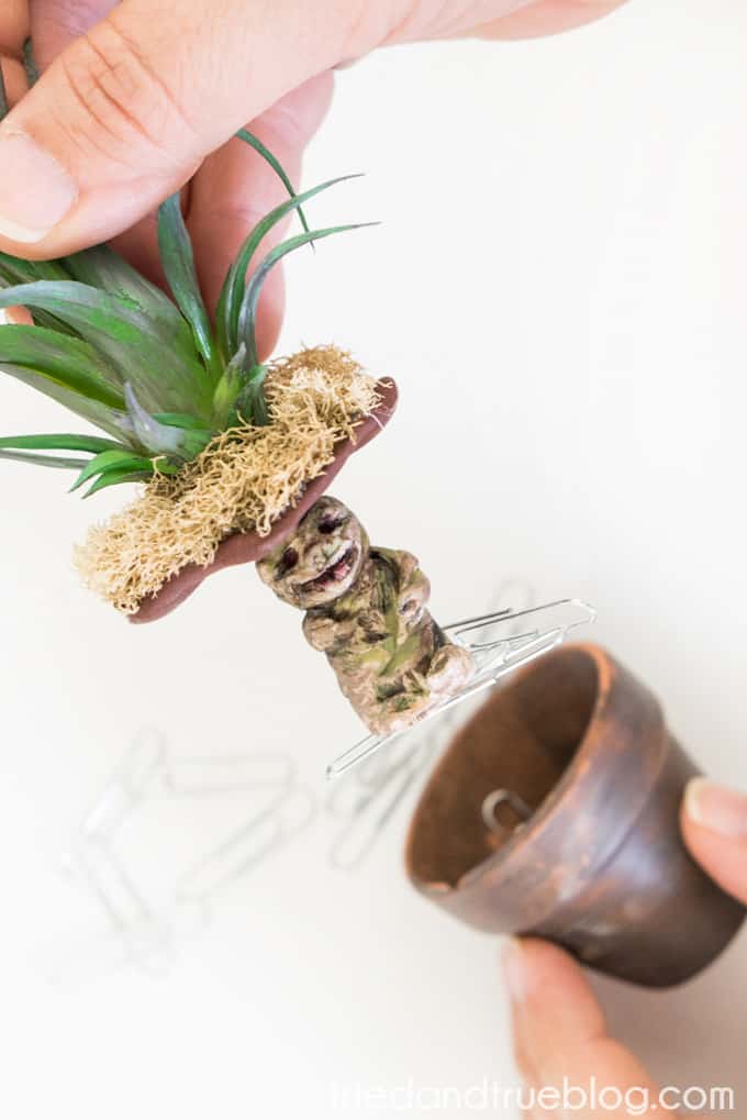 Make this adorable Harry Potter Mandrake Paper Clip Holder!