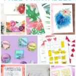 collage of flower themed free printables