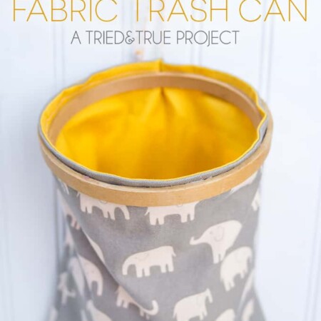 Use this really basic sewing tutorial to make a super conveient Fabric Trash Can! Perfect to take with you on the go!