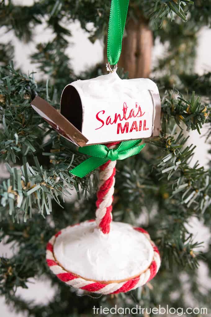 Santa's Mailbox Ornament - Open
