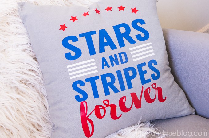 Stars and Stripes Pillow Free Cutting File - Close