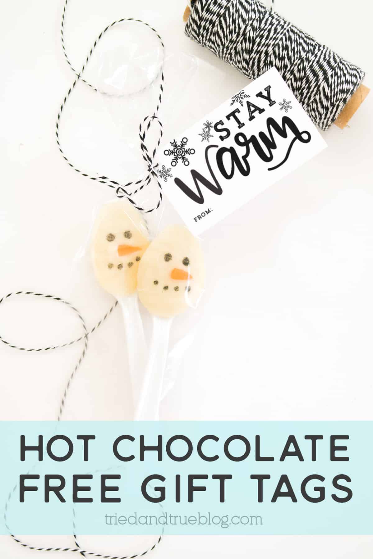 Two snowmen white chocolate stirrers with the free 