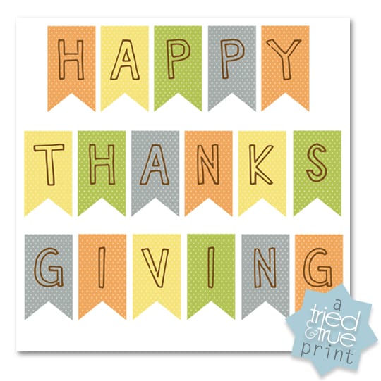 Thanksgiving Table Settings Free Printables - Pennant Banner