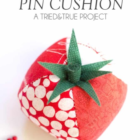 Keep track of your sewing pins with this adorable Quilted Tomato Pin Cushion! Includes free pattern to make it super easy to make!