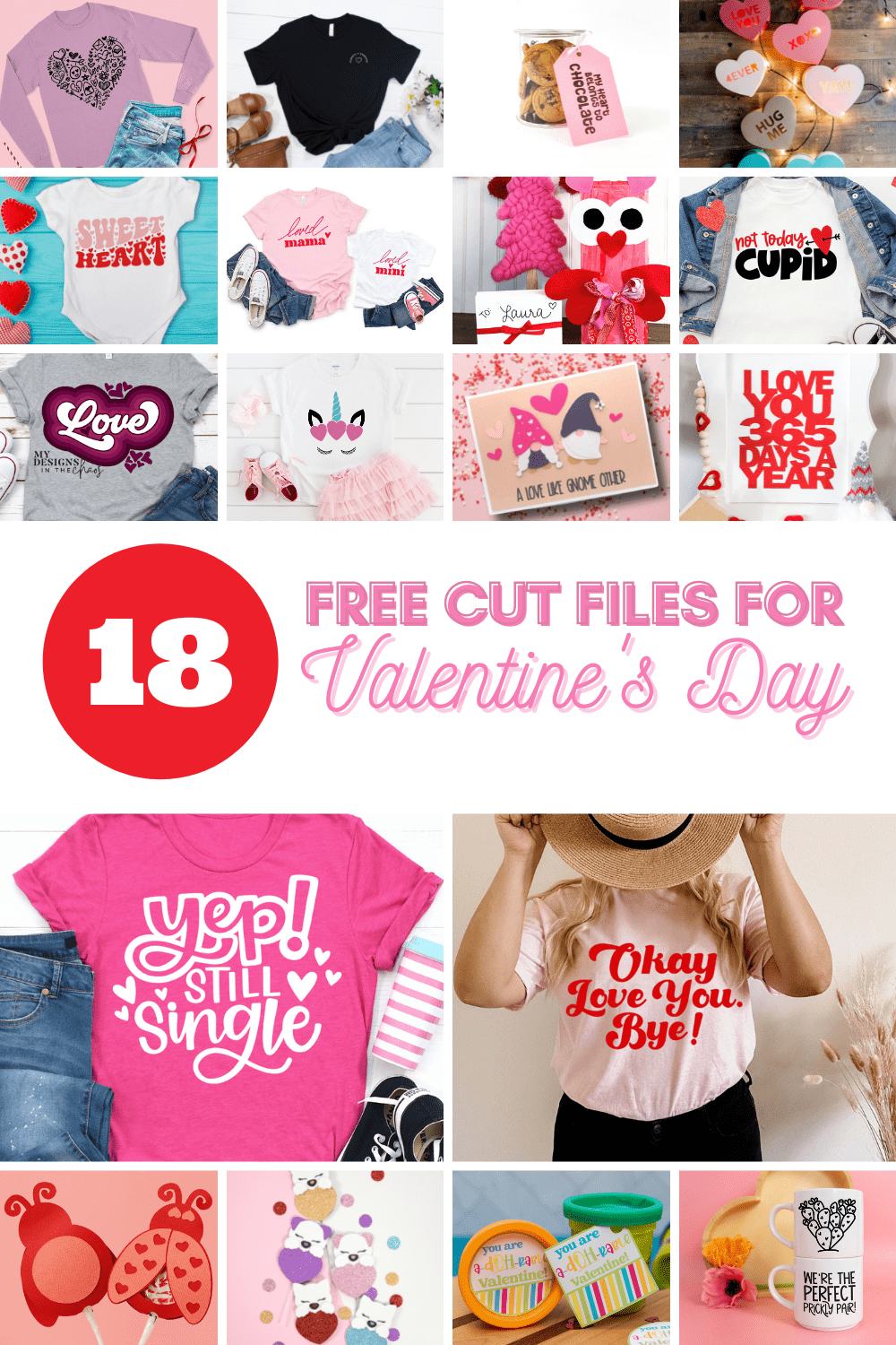 10 free cut files for Valentine's Day collage